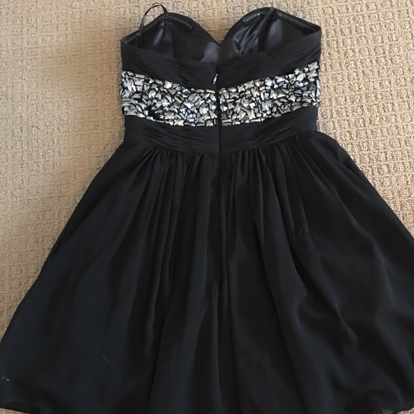 Black AKIRA Short Dress Fantastic Beading SZ L - Picture 2 of 8